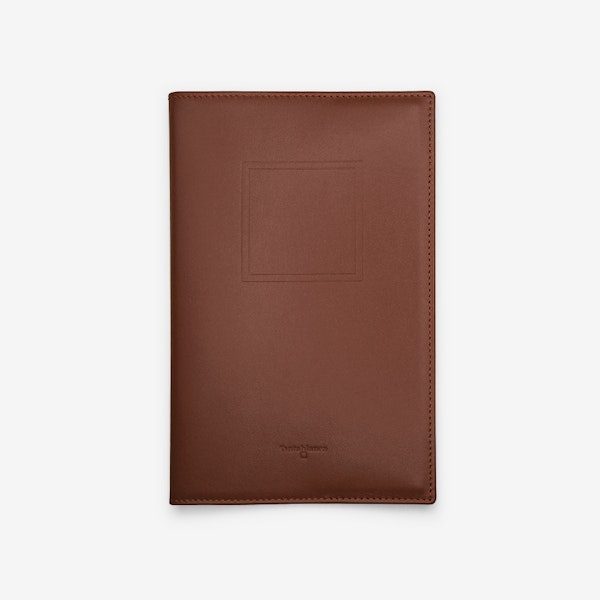 Cuaderno clásico con funda de piel marrón - Tintablanca
